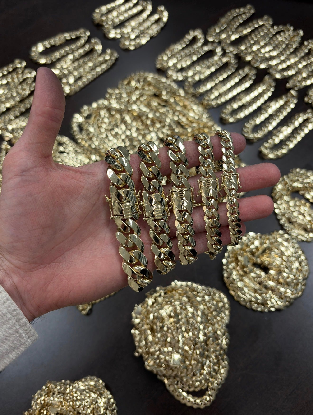 CUBAN BRACELET SEMI SOLID 14K GOLD