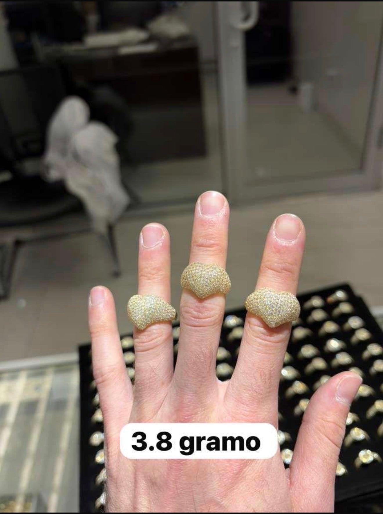 14K GOLD HEART RING BIG XL