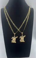 14K GOLD CHAIN AND PEDANTJESUS CROSS